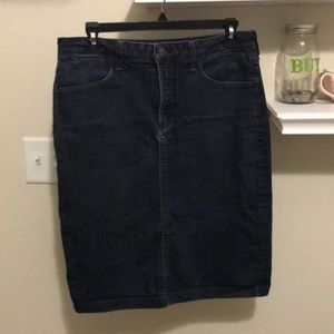 Dark wash jean skirt